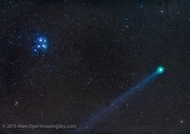 Comet-Lovejoy-Pleiades Dyer Jan-15-2015